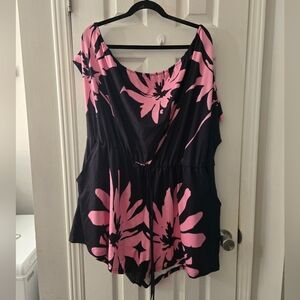 5x knit shorts romper